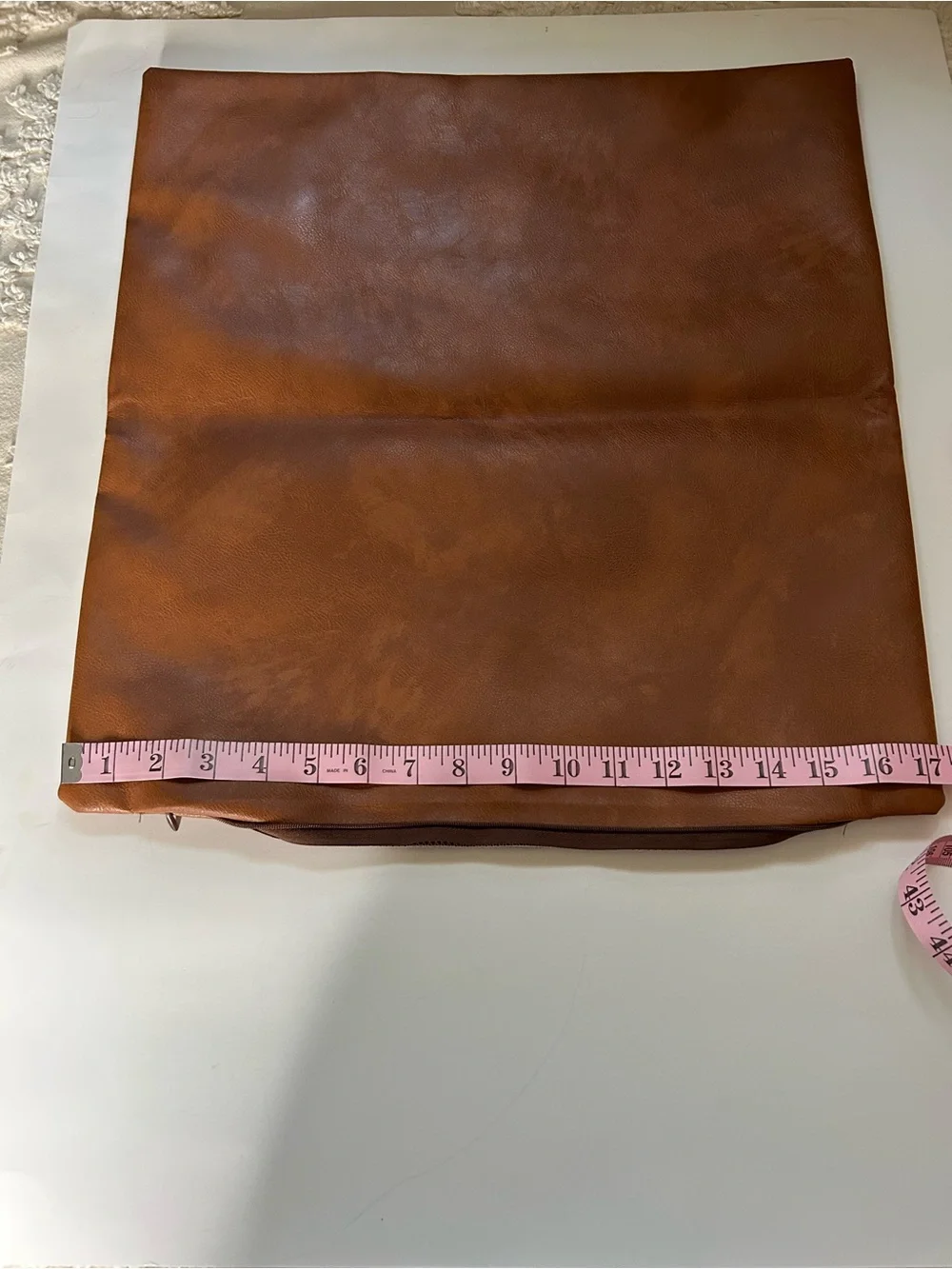 Two Dezene Faux Leather Pillow Covers